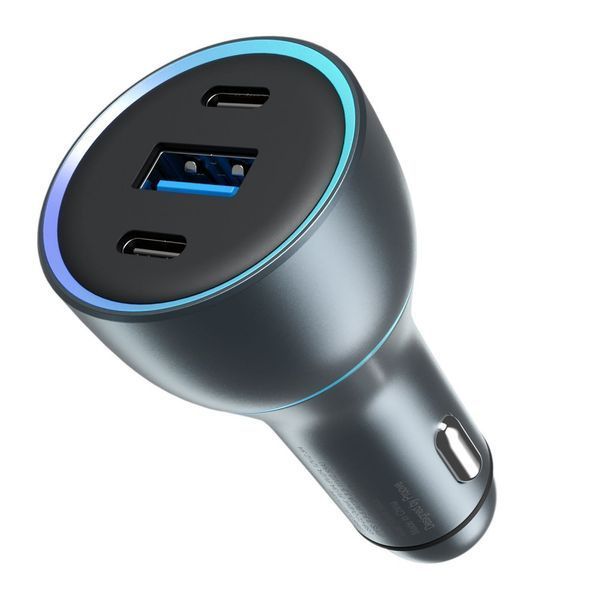 Автомобильное зарядное устройство Proove Super Charge 130W (2 Type-C + USB) metal gray 656-02609 фото