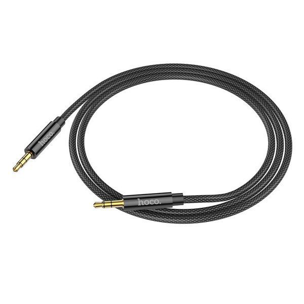 Аудiокабель HOCO UPA19 3.5mm male to 3.5mm male, nylon braid, 1m, Black 6931474759863 фото