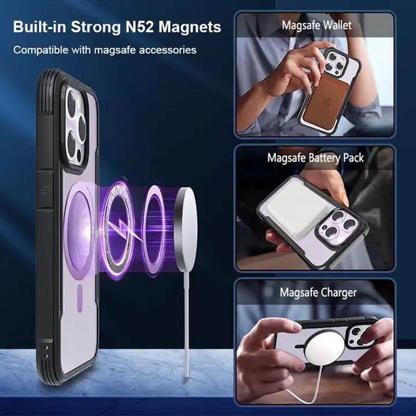 TPU+PC чохол Defense Clear with MagSafe для Apple iPhone 15 Pro (6.1") 777-08630 фото