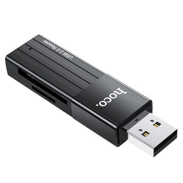 Кардрідер HOCO HB20 Mindful 2-in-1card reader(USB2.0) Black 6931474735201 фото