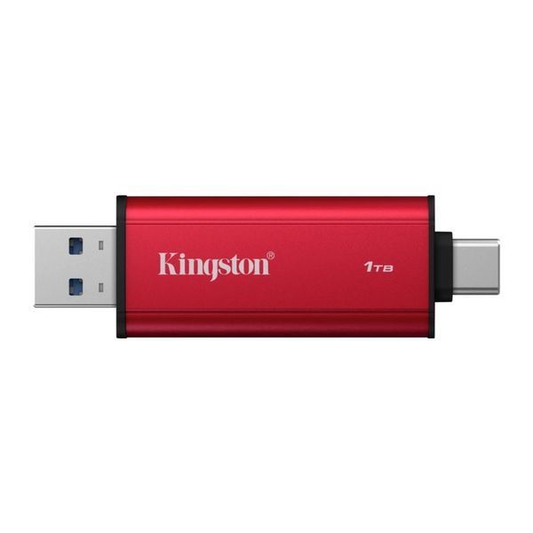 Портативный SSD Kingston Dual USB-A/C 1TB Dual Portable 1050MB/s USB 3.2 Gen 2 Red/Black SPSD/1TB фото