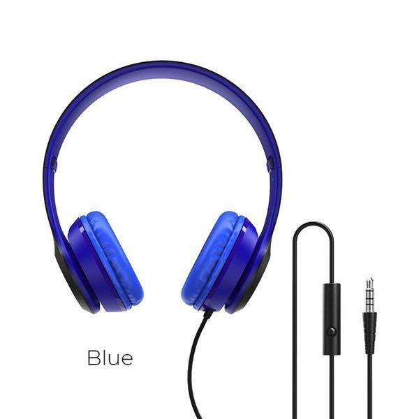 Навушники BOROFONE BO5 Star sound wired headphones Blue 656-01009 фото