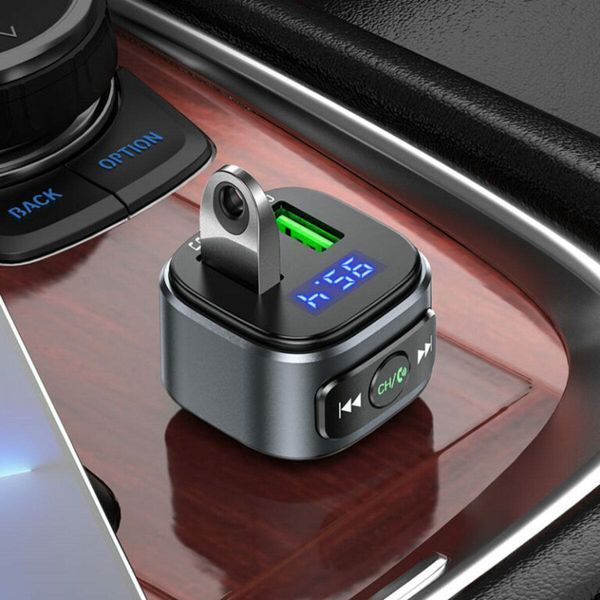 Автомобильное зарядное устройство с FM-модулятором HOCO E67 Fighter QC3.0 18W car BT FM transmitter Black 656-00580 фото