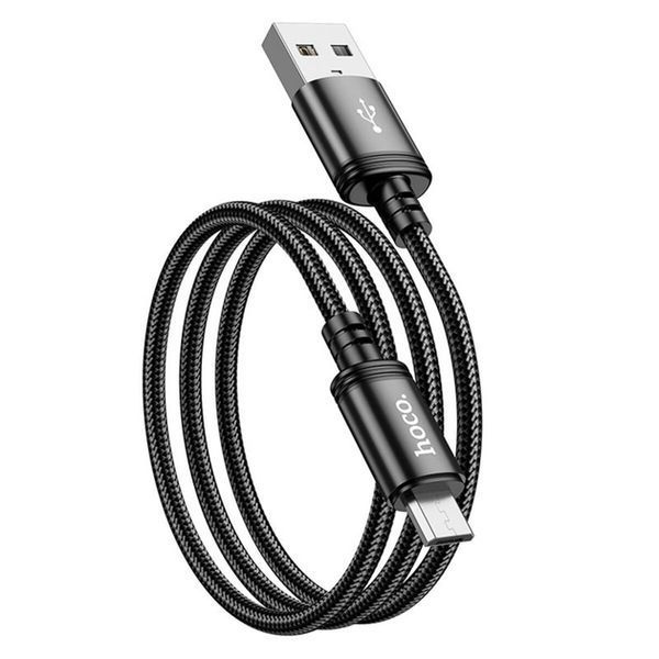 Кабель HOCO X89 Wind charging data cable Micro Black 6931474784346 фото