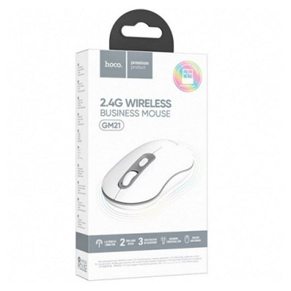 Манипулятор мышь HOCO GM21 Platinum 2.4G business wireless mouse White Gray 656-03223 фото