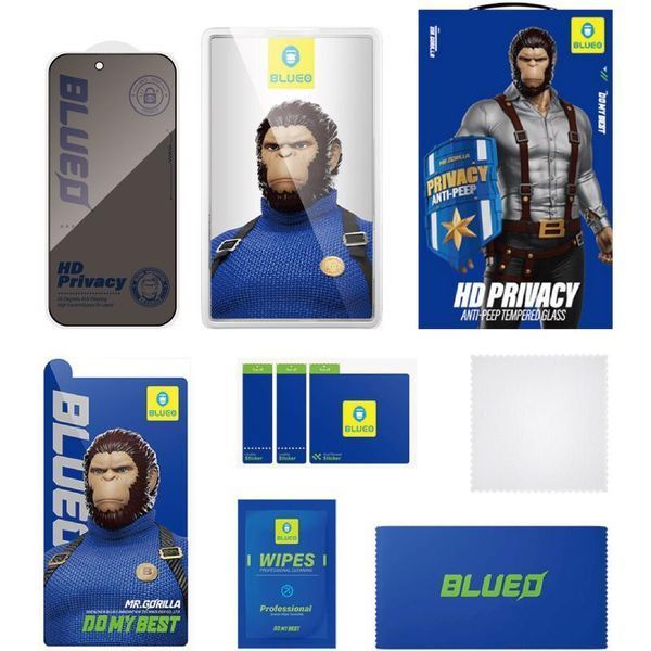Захисне 2.5D скло Blueo Full Cover Anti-Peep для Apple iPhone 17 / 17 Pro (6.3") 777-08437 фото