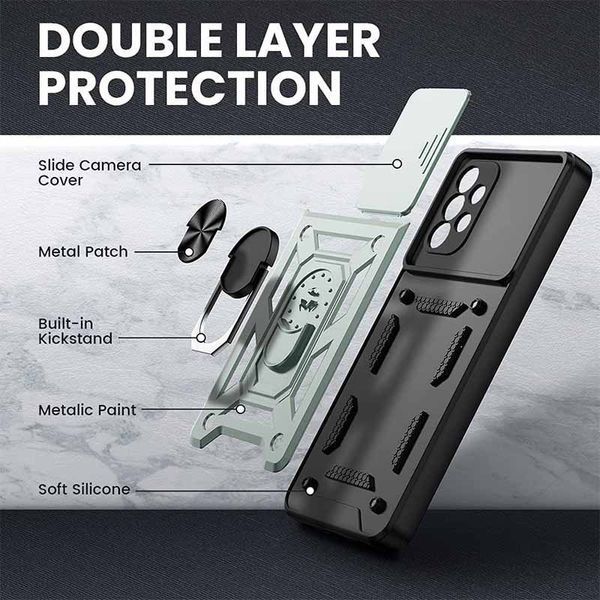 Ударостійкий чохол Camshield Serge Ring для Samsung Galaxy A72 4G / A72 5G Green 777-04631 фото