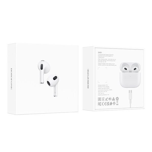 Бездротові навушники BOROFONE BW81 True wireless stereo headset White 656-03839 фото