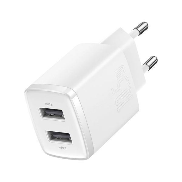 Мережевий зарядний пристрій Baseus Compact Charger 2U 10.5W EU White CCXJ010202 фото