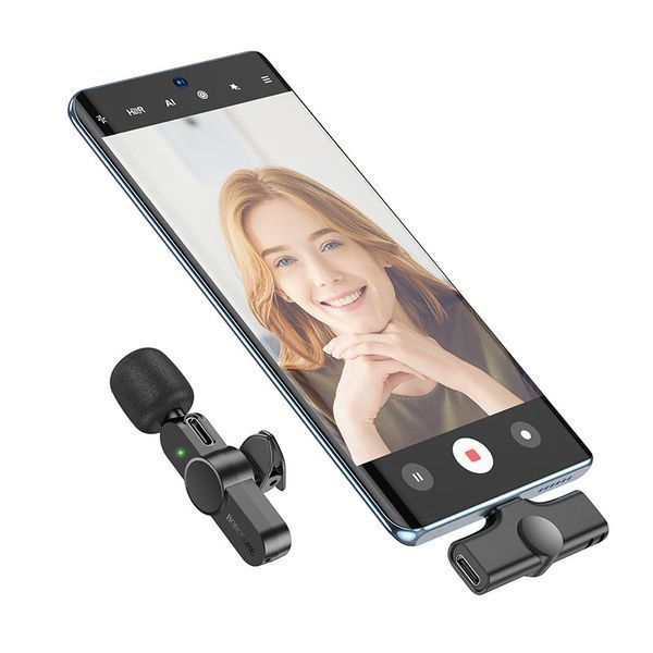 Беспроводная микрофонная система BOROFONE BFK12 Trophy lavalier (Type-C) Black 6941991106392 фото