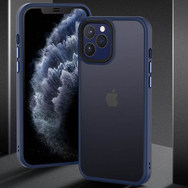 TPU+PC чохол Metal Buttons для Apple iPhone 12 Pro / 12 (6.1") Синій 777-08352 фото