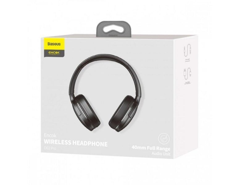 Бездротові накладні навушники Baseus Encok Wireless headphone D02 Pro Black (2022 Edition) 656-03789 фото