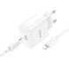 Мережевий зарядний пристрій з кабелем HOCO C76A Pro Majestic single port PD30W charger set (C to iP)(EU) White 6942007616317 фото 3
