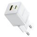 Мережевий зарядник пристрій Baseus Palm Fast Charger C+U 30W EU Moon White 656-01407 фото 4