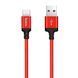 Кабель HOCO X14 USB to Type-C 3A, 1m, nylon, aluminum connectors, Black-Red 6957531062875 фото 1