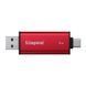 Портативный SSD Kingston Dual USB-A/C 1TB Dual Portable 1050MB/s USB 3.2 Gen 2 Red/Black SPSD/1TB фото 5