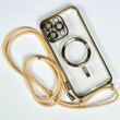 Чехол Crossbody Lanyard with Magsafe с шнурком для iPhone 12 Pro Max Gold 214-02770 фото