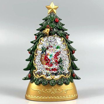 Нічник Різдвяна ялинка з фігурами, блискуча підсвітка (2*AAA) 14,5 см 2 300-00049 фото