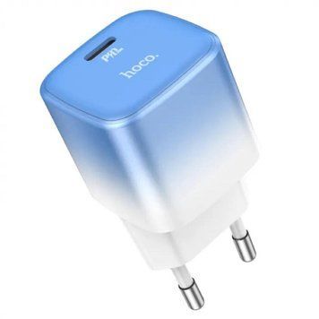 Мережевий зарядний пристрій HOCO C101A single port PD20W charger Ice Blue 656-01347 фото