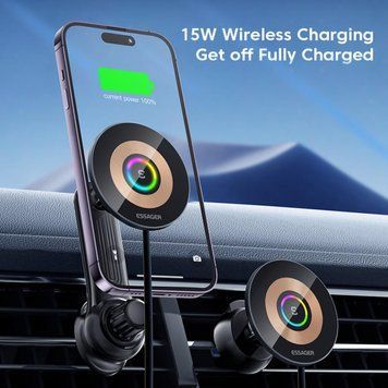Тримач для мобільного Essager Arpege 15W Magnetic Wirless Car Charger with Phone Holder Function (Standard 656-00471 фото