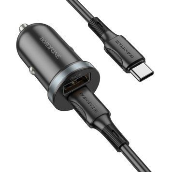 Автомобільний зарядний пристрій BOROFONE BZ22 Scenery dual-port PD30W+QC3.0 car charger set(Type-C to Type-C) 656-00308 фото