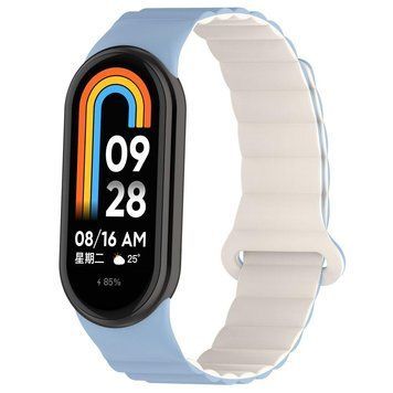 Ремінець для Xiaomi Mi Band 8/9/10 Silicone Link Lilac Blue/Beige 212-02641 фото
