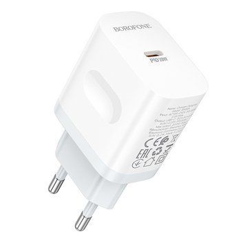 Мережевий зарядний пристрій BOROFONE BA99A Breeze single port PD20W charger White 6941991121357 фото