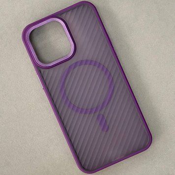 Чехол Wavy Pattern Matte Corrugated Camera Magnetic для iPhone 13 Violet 214-02426 фото