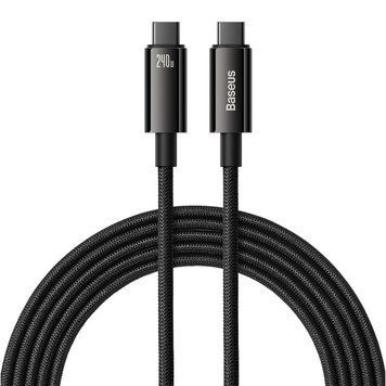 Кабель Baseus Tungsten Gold Fast Charging Data Cable Type-C to Type-C 240W 3m Black CAWJ040201 фото