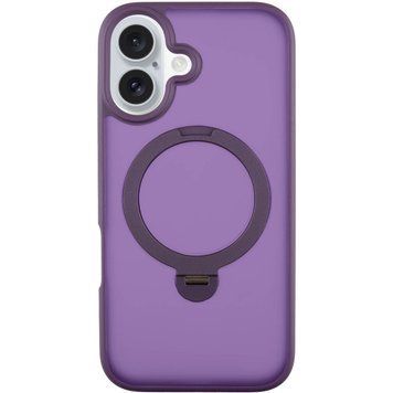 Чехол TPU+PC Metal Buttons with MagSafe Colorful HQ Ring для iPhone 16 (6.1") Purple 555-00627 фото
