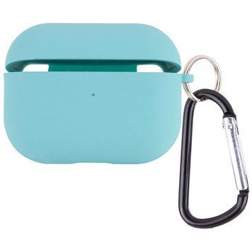 Силиконовый футляр с микрофиброй для наушников Airpods Pro Marine Green 203-00242 фото