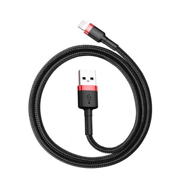 Кабель Baseus Cafule Cable USB For Lightning 2.4A 0.5m Red+Black CALKLF-A19 фото