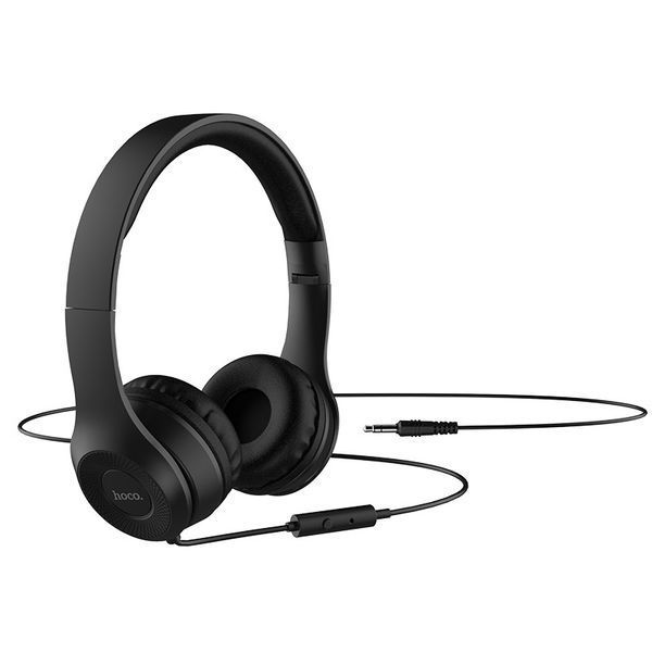 Навушники дротові HOCO W21 Graceful charm wire control headphones Black 6931474708281 фото