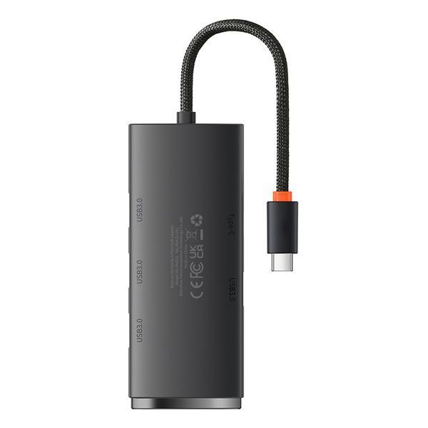USB-хаб Baseus Lite Series 4-Port Type-C HUB Adapter (Type-C to USB 3.0*4) 25cm Black WKQX030301 фото