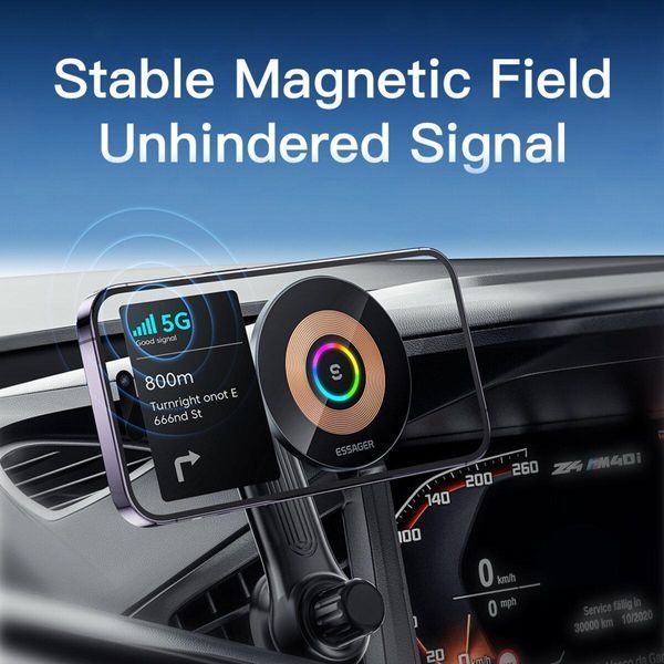 Тримач для мобільного Essager Arpege 15W Magnetic Wirless Car Charger with Phone Holder Function (Standard 656-00471 фото
