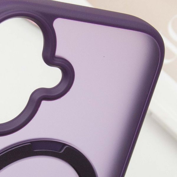 Чехол TPU+PC Metal Buttons with MagSafe Colorful HQ Ring для iPhone 16 (6.1") Purple 555-00627 фото