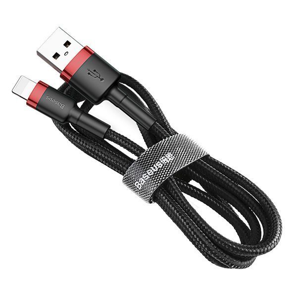 Кабель Baseus Cafule Cable USB For Lightning 2.4A 0.5m Red+Black CALKLF-A19 фото