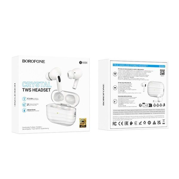 Бездротові навушники BOROFONE BW84 Dream true wireless BT headset White 656-03840 фото