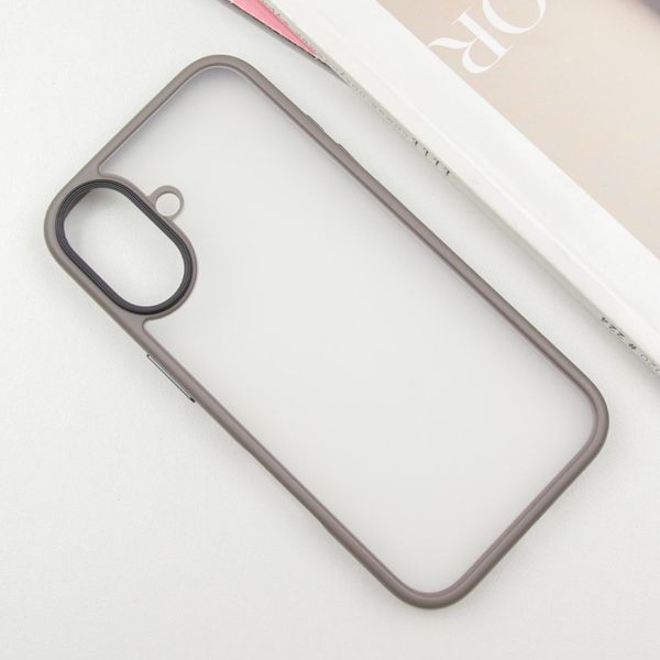 TPU+PC чохол Metal Buttons для Apple iPhone 16 (6.1") Сірий 777-08253 фото