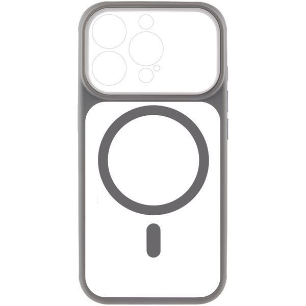Чехол TPU+PC GETMAN Moon Clear with MagSafe для Apple iPhone 15 Pro Max (6.7") Grey 656-08422 фото