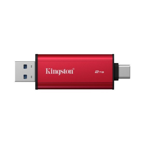 Портативный SSD Kingston Dual USB-A/C 2TB Dual Portable 1050MB/s USB 3.2 Gen 2 Red/Black SPSD/2TB фото