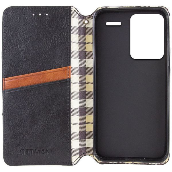 Шкіряний чохол-книжка GETMAN Cubic для Xiaomi Redmi Note 13 Pro+ Чорний 555-01746 фото