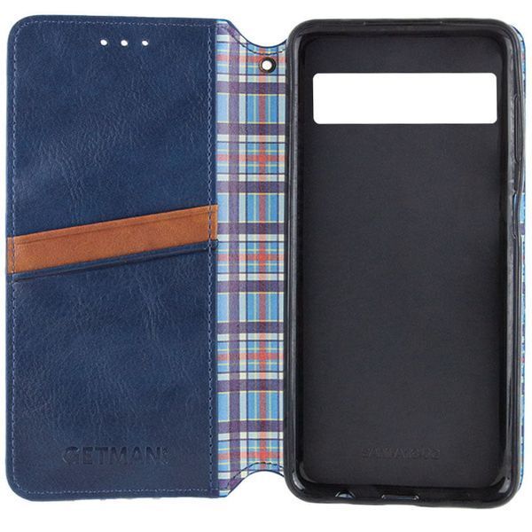 Кожаный чехол-книжка GETMAN Cubic для Google Pixel 6 Pro Синий 555-01796 фото