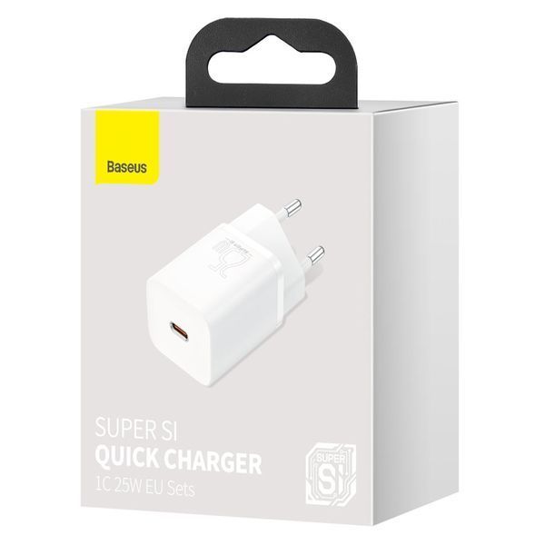 Сетевое зарядное устройство Baseus Super Si Quick Charger 1C 25W EU White CCSP020102 фото