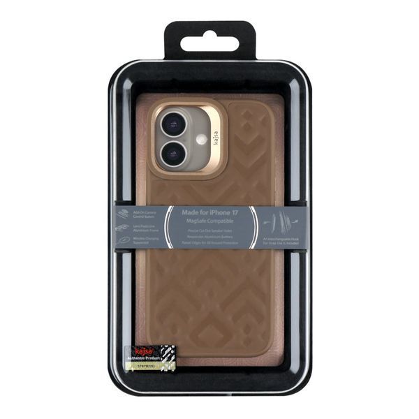 Чохол Kajsa Briquette Collection Rhombus with MagSafe для iPhone 17 Desert Gold 2020000509455 фото