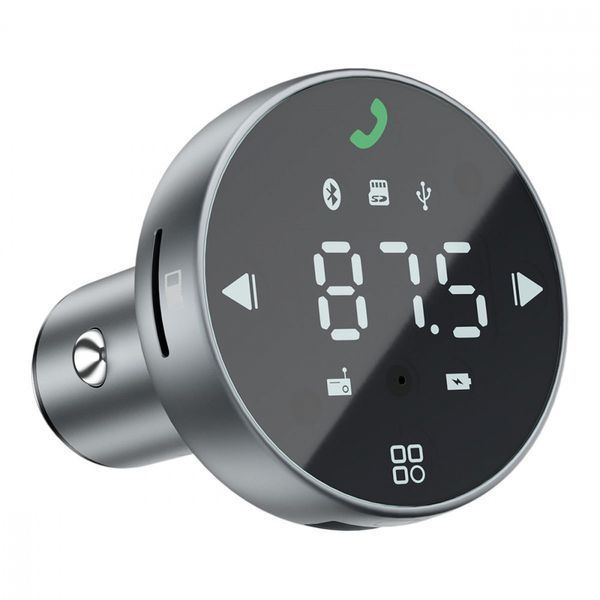 Автомобильное зарядное устройство Proove FM Launcher Sound Sync 30W (PD+QC3.0) Type-C+USB gray 656-02610 фото