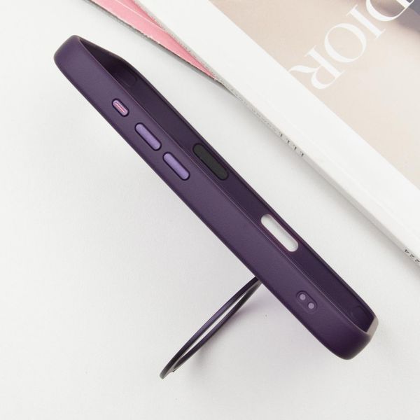 Чехол TPU+PC Metal Buttons with MagSafe Colorful HQ Ring для iPhone 16 (6.1") Purple 555-00627 фото