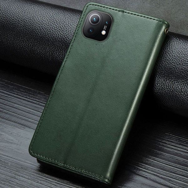 Кожаный чехол-книжка GETMAN Gallant (PU) для Xiaomi Mi 11 Green 777-06527 фото