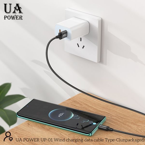 Кабель UA Power UP-01 Wind charging Type-C 3.0A 1m Black 209-00290 фото