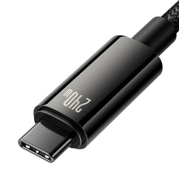 Кабель Baseus Tungsten Gold Fast Charging Data Cable Type-C to Type-C 240W 3m Black CAWJ040201 фото